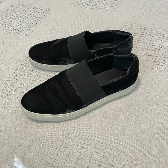 VINCE black velvet stretch slip on sneaker flats size 9 SHELF 5022 - Picture 5 of 9